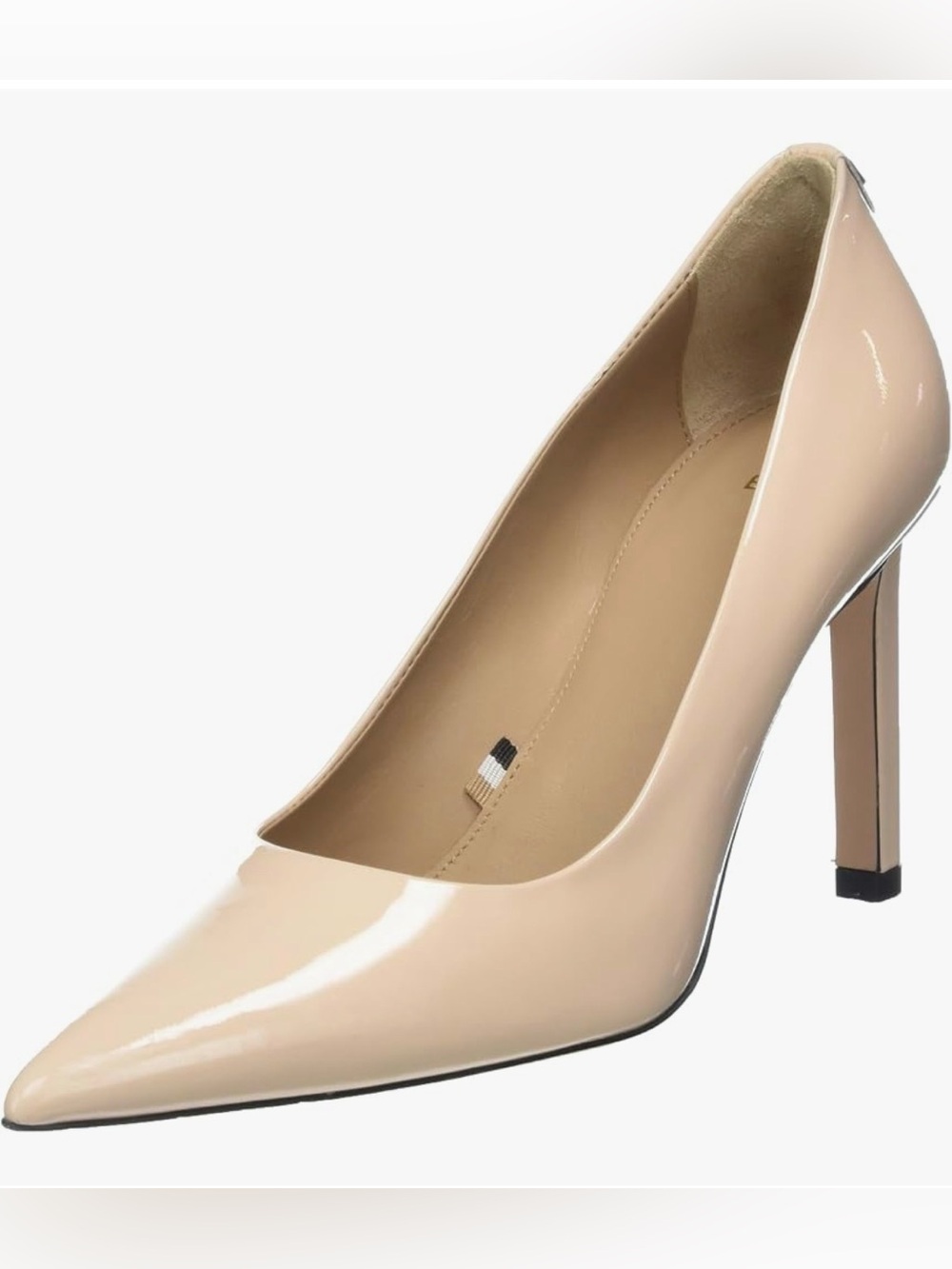 BOSS Janet 90 Pointed Toe Patent Leather Nude Pump size 38 NWOT 3.5” heel